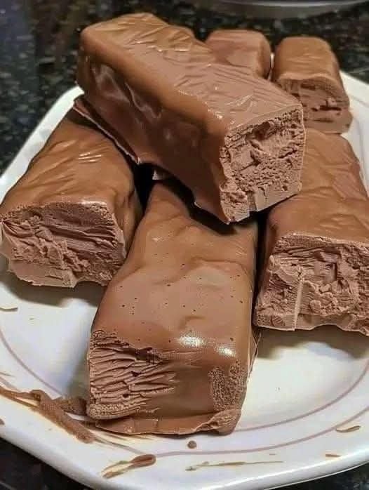 Homemade Whipped Chocolate Truffle Bars on a plate